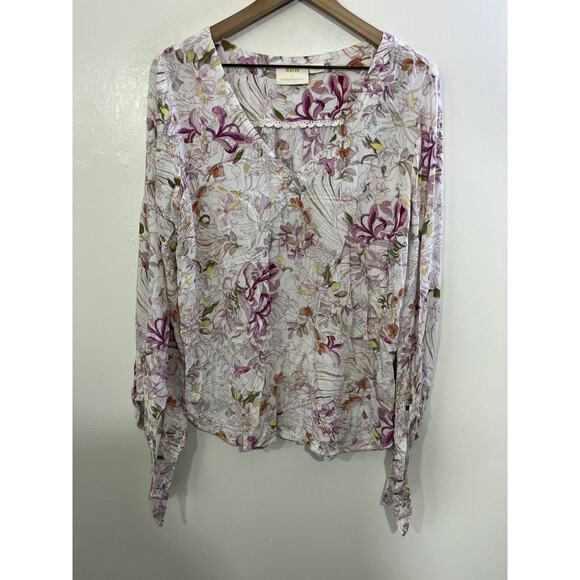 Romantic Cottagecore Boho Fairy Floral Top M Whimsical Dainty Parisian Coquette - Picture 1 of 15